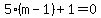 5%28m-1%29%2B1=0