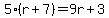 5%28r%2B7%29=9r%2B3