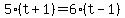 5%28t%2B1%29=6%28t-1%29