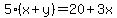 5%28x%2By%29=20%2B3x
