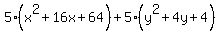 5%28x%5E2%2B16x%2B64%29%2B5%28y%5E2%2B4y%2B4%29