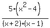 5%28x%5E2-4%29%2F%28%28x%2B2%29%28x-1%29%29