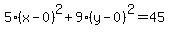 5%28x-0%29%5E2+%2B+9%28y-0%29%5E2+=+45