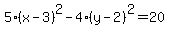 5%28x-3%29%5E2-4%28y-2%29%5E2=20