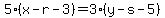 5%28x-r-3%29=3%28y-s-5%29