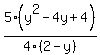 5%28y%5E2-4y%2B4%29%2F4%282-y%29