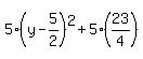 5%28y-5%2F2%29%5E2%2B5%2823%2F4%29