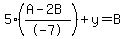 5%2A%28%28A-2B%29%2F-7%29%2By=B