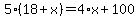 5%2A%2818%2Bx%29+=+4%2Ax%2B100