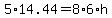 5%2A14.44=8%2A6%2Ah