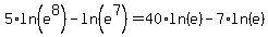 5%2Aln%28e%5E8%29-ln%28e%5E7%29=40%2Aln%28e%29-7%2Aln%28e%29