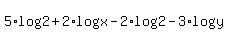 5%2Alog%282%29+%2B+2%2Alog%28x%29+-+2%2Alog%282%29+-+3%2Alog%28y%29+