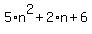 5%2An%5E2%2B2%2An%2B6