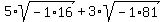 5%2Asqrt%28-1%2A16%29%2B3%2Asqrt%28-1%2A81%29