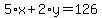 5%2Ax%2B2%2Ay=126