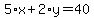 5%2Ax%2B2%2Ay=40