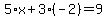 5%2Ax%2B3%28-2%29=9