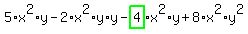 5%2Ax%5E2%2Ay-2%2Ax%5E2%2Ay%2Ay-highlight_green%28+4+%29%2Ax%5E2%2Ay%2B8%2Ax%5E2%2Ay%5E2