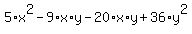 5%2Ax%5E2-9%2Ax%2Ay-20%2Ax%2Ay%2B36%2Ay%5E2