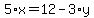 5%2Ax+=+12+-+3%2Ay
