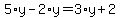 5%2Ay-2%2Ay=3%2Ay%2B2