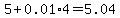 5%2B0.01%2A4=5.04