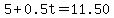 5%2B0.5t=11.50