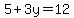 5%2B3y=12