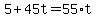 5%2B45t=55%2At