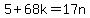 5%2B68k=17n