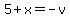 5%2Bx=-v