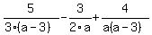 5%2F%283%28a-3%29%29+-+3%2F2a+%2B+4%2F%28a%28a-3%29%29