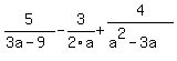 5%2F%283a-9%29+-+3%2F2a+%2B+4%2F%28a%5E2-3a%29