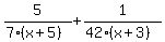 5%2F%287%28x%2B5%29%29+%2B1%2F%2842%28x%2B3%29%29+
