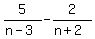 5%2F%28n-3%29+-+2%2F%28n%2B2%29