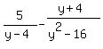 5%2F%28y-4%29+-+%28y%2B4%29%2F%28y%5E2-16%29
