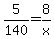 5%2F140+=+8%2Fx