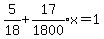 5%2F18+%2B+expr%2817%2F1800%29x=1
