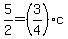 5%2F2=%283%2F4%29c