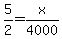 5%2F2+=+x%2F4000