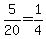 5%2F20=1%2F4