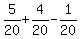 5%2F20+%2B+4%2F20+-+1%2F20