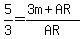 5%2F3=%283m%2BAR%29%2FAR