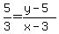 5%2F3=%28y-5%29%2F%28x-3%29