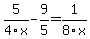 5%2F4x-9%2F5=1%2F8x