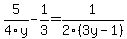 5%2F4y-1%2F3=1%2F2%283y-1%29