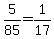 5%2F85=1%2F17