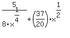 5%2F8x%5E%281%2F4%29%2B%2837%2F20%29x%5E%281%2F2%29
