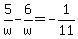 5%2Fw-6%2Fw=-1%2F11+