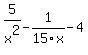 5%2Fx%5E2+-+1%2F15x+-+4